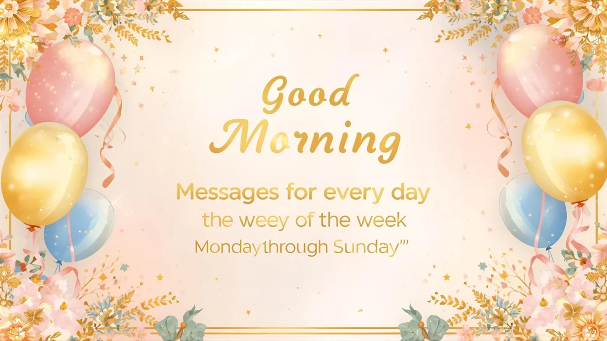 good morning messages for every day of the week monday through sunday