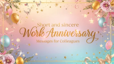short and sincere work anniversary messages for colleagues