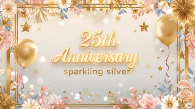 25th anniversary sparkling silver